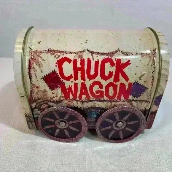 Giftco Chuck Wagon Vintage Tin W/Box Metal Advertising Moveable Wheels - Picture 2 of 12